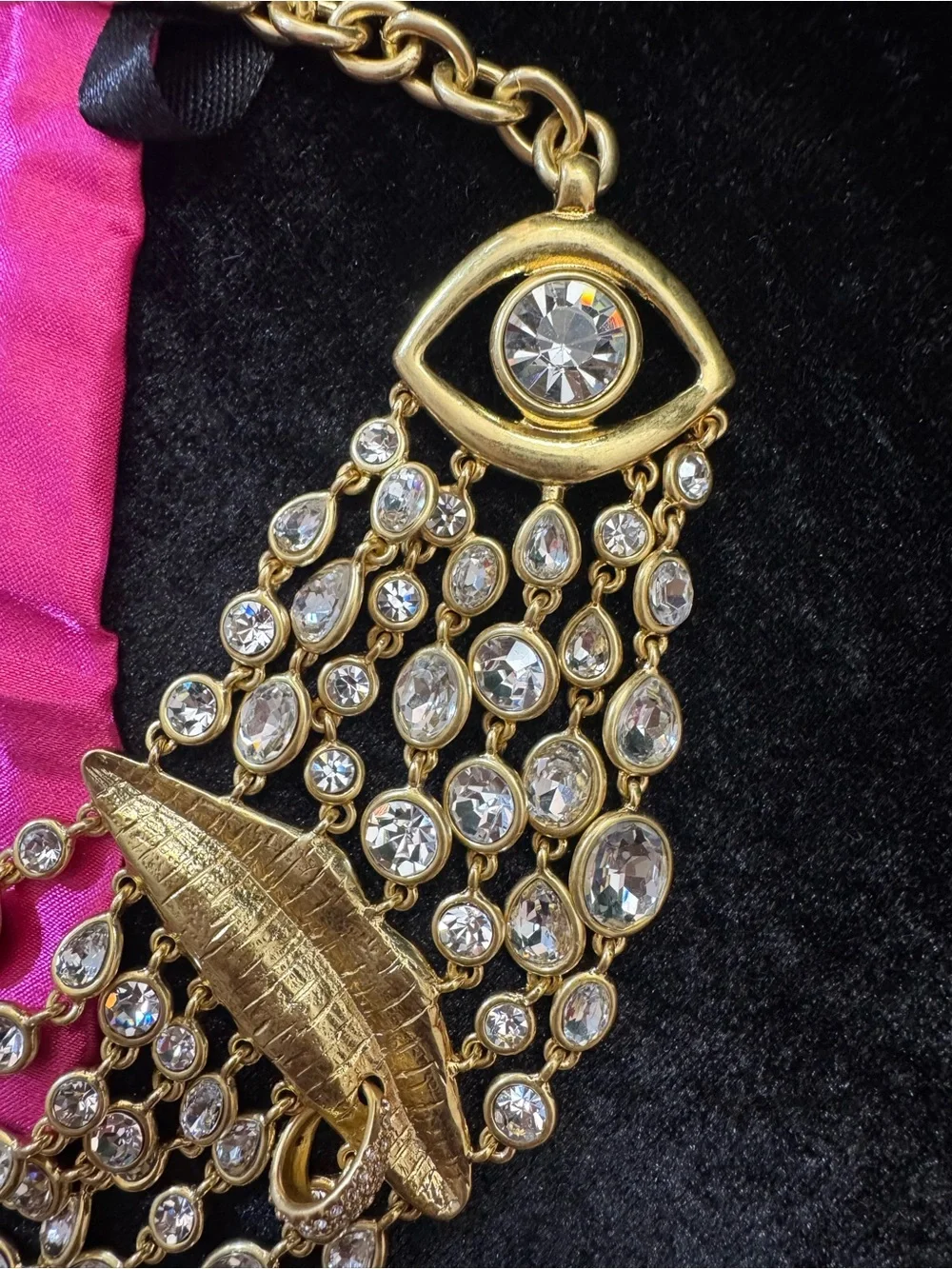 Schiaparelli inspired Surrealist Face anatomy - Crystal Multi-Strand Necklace